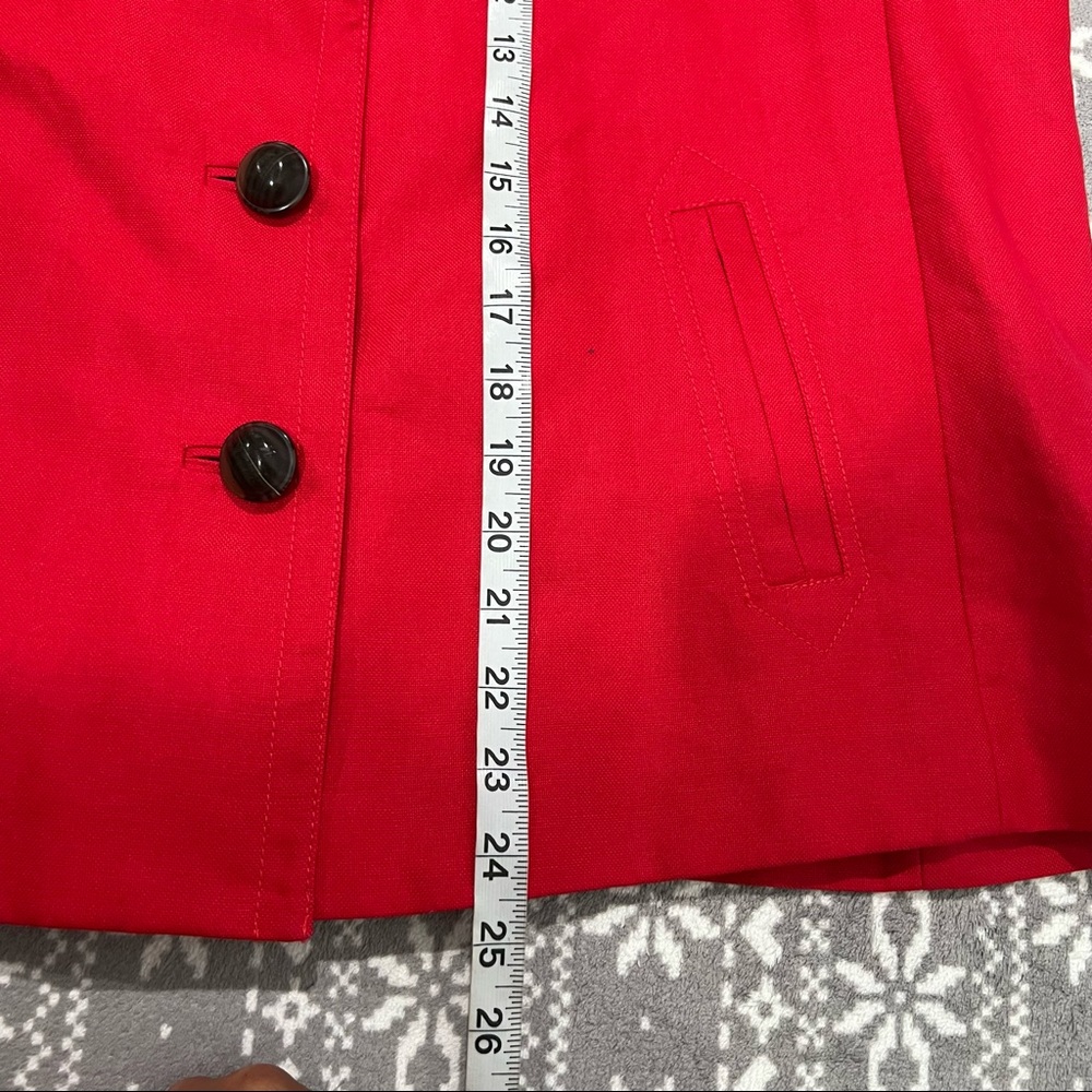 New Talbots Red Cotton/Linen Blend Jacket Size 16 Petite - Picture 5 of 9